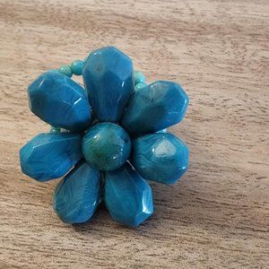 turquoise color bead resizable ring